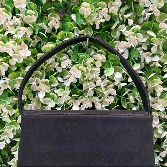 Vintage Palazzo black evening handbag fancy dressy purse matte satin finish - Picture 7 of 13